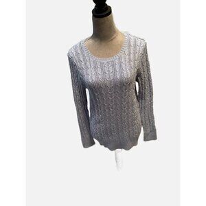 VTG St John’s Bay Women Scoop Neck Pullover Fisherman Cable Knit Sweater Size L.
